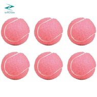6Pcs Pack Pink Tennis Balls Wear-Resistant Elastic Training Balls 66mm Ladies Beginners Practice Ten
