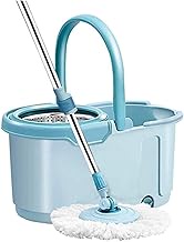 YWAWJ Multifunctional Rotating Mop and Bucket 360° Self-tightening Rotating Mop,2 Machine Washable Microfiber Mop Heads