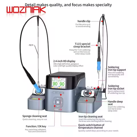 AIXUN T420D Intelligent Double Soldering Station With Electric Iron T245/T210/T115 Daul Handle Weldi