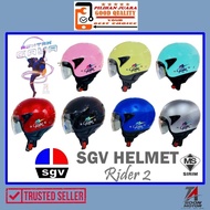 SGV HELMET RIDER 2 / TOPI KELEDAR / HALF CUT HELEMT STENG / WITH VISOR / SIRIM APPROVED / ORIGINAL S