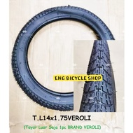14"x1.75 , 14x1.75 VEERubber , VEROLI Tayar luar , tire bicycle dan tuib basikal sesuai untuk basika