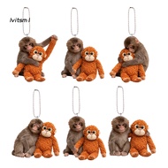 [LV] Collectible Monkey Charm Cute 2d Acrylic Monkey Keychain Plush Toy Pendant for Backpack Purse C