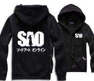 Anime SAO Sword Art Online Cosplay Costume Cotton Zipper Fashion Hoodies Hooded Casual Sport Coat Ja