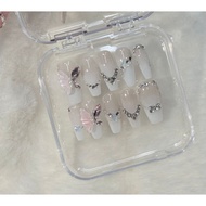 100%【HANDMADE】Ready Stork Fake Nail-纯手工穿戴甲  🌸Size : XS / S /  M