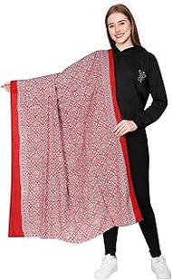 Ajrakh Print Dyed Cotton Dupatta/Stole for Women (Free Size)