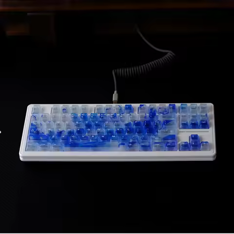 Aifei Waves Keycaps Fog Translucent 122 Keys ABS Double Shot Cherry Height for Mechanical Keyboard A