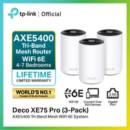 TP-Link Deco XE75 Pro AXE5400 Tri-Band Mesh Wi-Fi 6E System คลื่นความถี่ 6 GHz Port 2.5Gbps AI-Drive