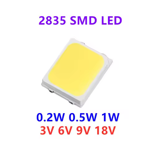 100pcs High Brightness 2835 SMD LED Chip 0.5W 1W 18V 9V 6V 3V 130lM Cool Cold Nature White LED 3000K