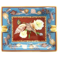 全新未使用愛馬仕煙灰缸，貝殼花卉君主瓷器，藍色，配件 0617 [二手] 愛馬仕