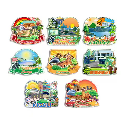 Kigali Ruhengeri Gisenyi Kibuye Volcanoes Nyungwe Rwanda Fridge Magnet Travel Souvenir Gift