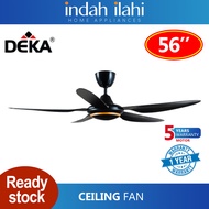 Deka 5 Blade DC Motor Ceiling Fan 56” with Remote Control DC2-311 (Black)