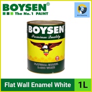 ❃ Boysen Flat Wall Enamel White B-800 1 Liter for Wood and Metal Primer Paint