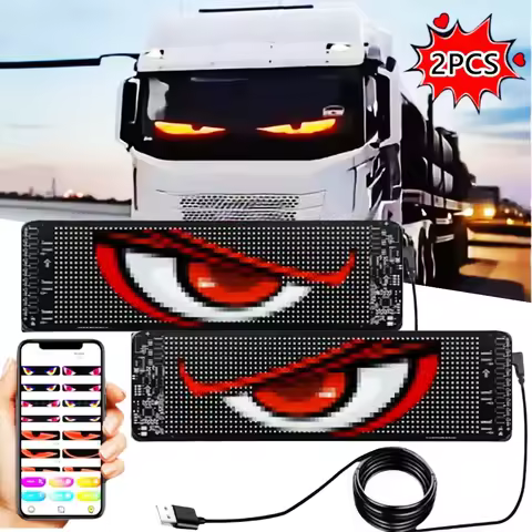 2PCS Windshield Devil's Eyes Bliking Flashing LED Eyes On The Windshield Glowing Devil Eyes Truck Wi