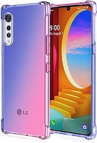 Coqibel Case for LG Velvet/LG Velvet 5G Colorful Clear Soft TPU Phone Case, LG Velvet 6.8Inch Slim Fit Protective Cover [Airbag Reinforced Corners](Blue Pink)