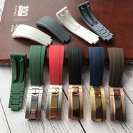 Silicone Watch Strap Suitable for Rolex Yacht Famous Stone Daytona GMT Short Rubber Strap 20mm Explorer