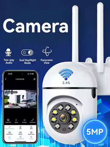 IP Camera 5MP HD WiFi Surveillance Camera Full Color Night Vision Security Camera 5x Digital Zoom Wi