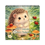 2027 Calendar Wall Hedgehog Wall Calendar Jan - Dec 2027