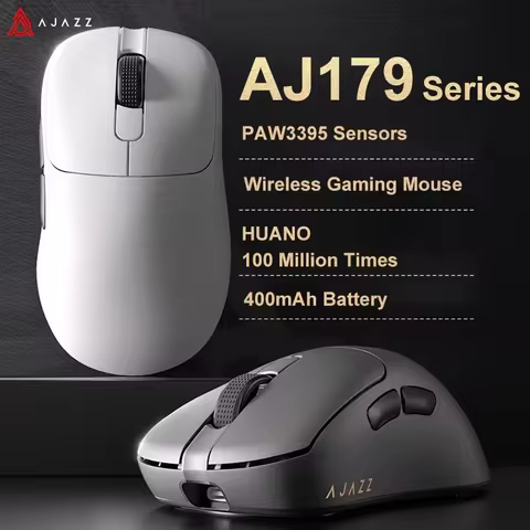 AJAZZ AJ179 PRO PAW3395 Wireless Gaming Mouse with RGB Charging Base 26000DPI Lightweight Ergonomic 