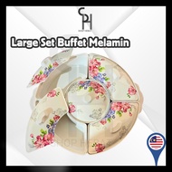 HEBAT Set Buffet Melamine 5 dalam 1 Set Melamin Party Hidangan Set Buffet Set/Buffet Bulat Bekas bul