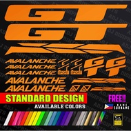 Gt Avalanche Bike Frame Set Decals Stickers Mtb More Color Vinyl