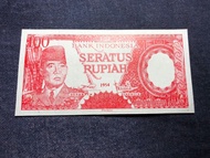 Uang Soekarno 100 Rupiah 1954 Seri Cantik 333333