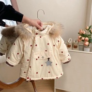 ขนแกะหนาเด็กเสื้อฝ้ายฤดูหนาวOuterwearสําหรับสาวอบอุ่นเสื้อผ้าเด็กCoatเด็กParkaสไตล์