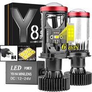 [จัคูปองส่งฟรี40บาท] ของแท้ Y8 รุ่นใหม่2023 1คู่ หลอดไฟหน้าLedมินิโปรเจคเตอร์ รุ่นY8  Y6 ขั้ว H4 RHD