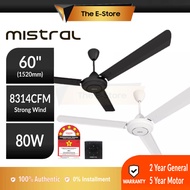 (5 Years Warranty) Mistral 60" Regulator Type Ceiling Fan | MCF60LE (Kipas Siling 风扇 Wall Fan Khind Ceiling Fan Kipas Sejuk Kipas Dinding Kipas Angin)