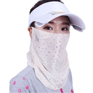 Golf Sunscreen Face Mask Anti-Ultraviolet Ladies Hanging Ear Veil Face Protection Bib Female Ice Sil