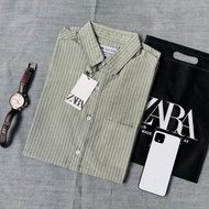 Kemeja Salur Zara Man || Kemeja Fashion Pria || Kemeja Casual || Kemeja Salur Pria Terlaris