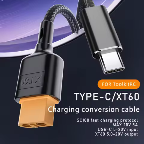 XT60 To Type-C Charging Model Power Line PD2.0 100W 20V 5A Charging Power Line 50cm/100cm Aircraft P