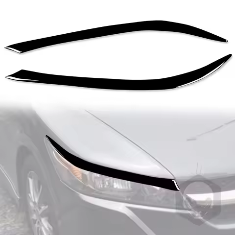 Piano Black Car Front Headlight Eyelid Eyebrow Cover Trim Sticker For Honda Stream 2006 2007 2008