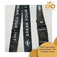 TERLARIS TALI ID VAPE LANYARD 2CM KAIT RING D + TALI HP SABLON 2 WARNA | COD