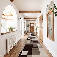Enkor Runner Rugs for Hallway, 2'7"x13 Washable Soft Non Slip Rugs Simple for Kitchen, Modern Mat fo