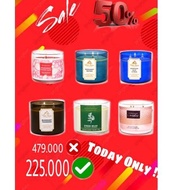 ○ [ PART 2 - SALE  ] 3 WICK CANDLE BATH AND BODY WORKS 411g ✫