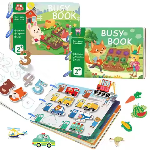Montessori Baby Quiet Book Toys Early Education Hook&Loop Sticker Sensory Game Parish Learning My Fi