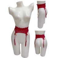 KL7038 ซัสสเปนเดอร์ผ้าลูกไม้ซีทรูสีแดง Red lace suspender garter belt