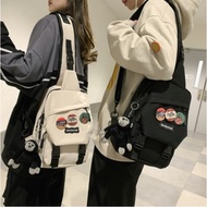 Unisex large capacity chest bag/shoulder Messenger bag (4 badges given)