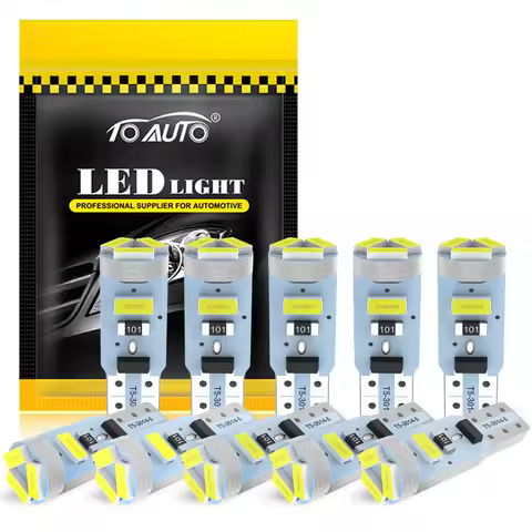 10Pcs T5 Led Bulb W3W W1.2W LED Automotive Dashboard Lamp Car Interior Lights Auto Side Wedge Dash G
