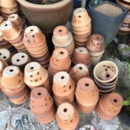 Orchid Clay Pots Pasu Bunga Orkid Tanah Liat Wood Burning Ceramic Terracotta Orchid Pot 兰花花盆 Okid Pot pasu