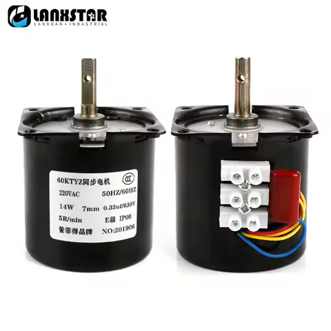 60KTYZ Permanent Magnet Synchronous Motor Gear 50Hz 14W 220V DC Micro Gear Motor 1rpm 2.5 rpm Low Sp
