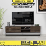 [UNIK] Capri 1.8m TV Hall Cabinet Console with Metal Leg | Kabinet Almari Rak TV 6 Kaki Besi Ruang T