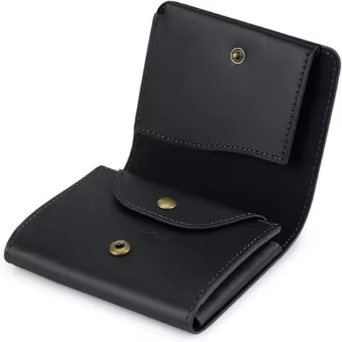 Pomelo Best Mens Genuine Leather Ultra Thin Trifold Wallet Black