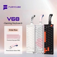 FURYCUBE V68 Wired Mechanical Keyboard RGB Music Rhythm Gaming Game 68 Keyboard Web Version Drive