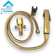 Savings Package Jet shower bidet GOLD Minimalist 7E+stop Faucet set Spray bidet klosed toilet closet GOLD complete set