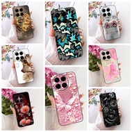 For Tecno Camon 30 4G CL6 CL6k Casing For Tecno Camon 30 5G CL7 Case Silicone Cute Cat Luxury Flower