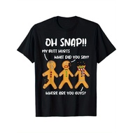 Gingerbread Man Cookie Oh Snap Women Men Christmas Funny T-Shirt, 100% Cotton, Halloween