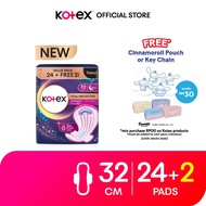 Kotex Total Protection Overnight Wing Pad 32cm (24s+2s) - Sanitary Pad that prevents up to 100% No B