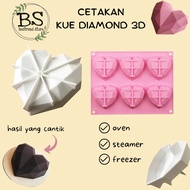 3D Love Diamond Heart Non-Stick Silicone Pan Mold