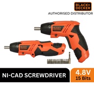 BLACK AND DECKER 4.8V Ni-Cd Rechargeable Screwdriver with 15 bits included KC4815-B5